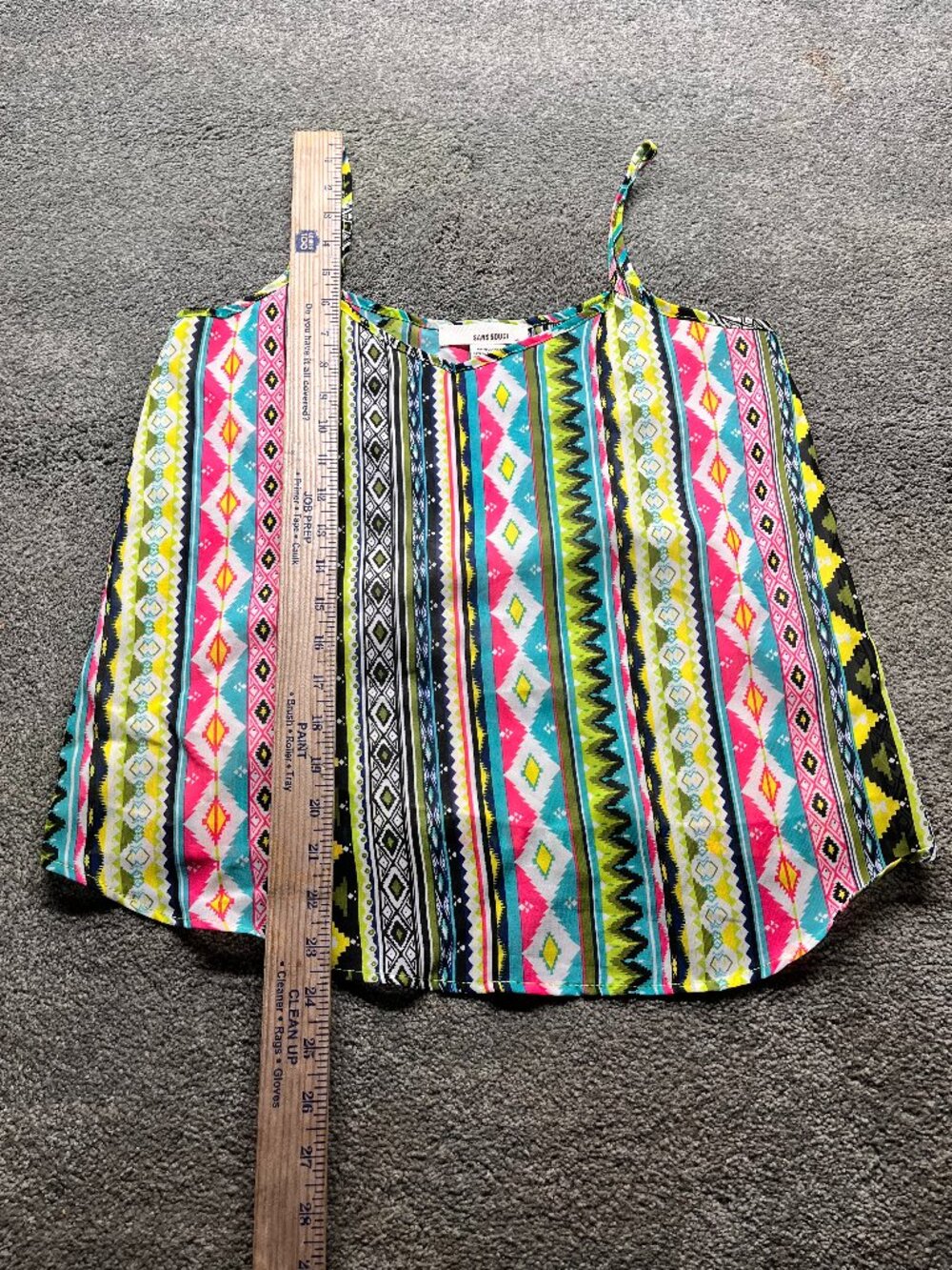 Anthropologie tank top tribal neon colorful size M medium